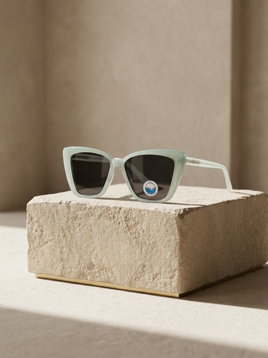 I-Sea Accessories - Sage Green Cat-Eye Women's Sunglasses with Dark Lenses